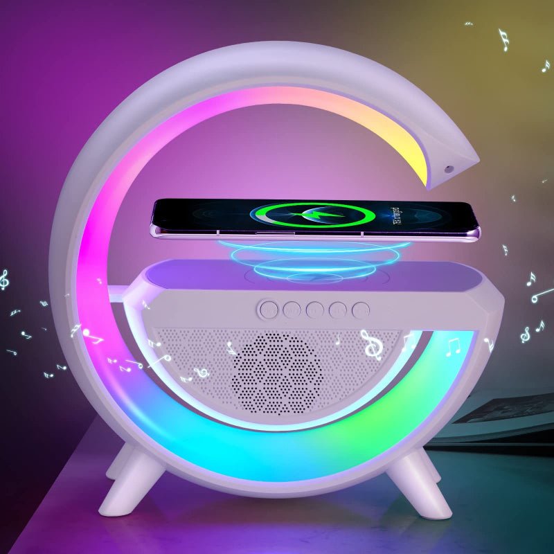 BT-2301 Wireless Phone Charger Bluetooth Speaker With RGB Lighting, FM Radio - wardrox