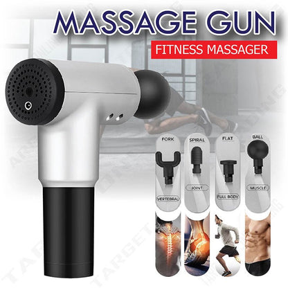 Deep Tissue Massage Gun Portable Facial Muscle Massager Massage Pistool For Back Neck Body Muscle Fitness Tool - wardrox